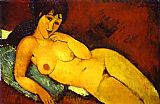 Amedeo Modigliani Nude on a Blue Cushion